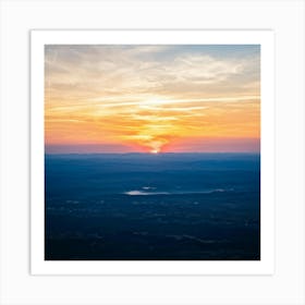 An Abstract Art Of The Stratosphere Where The Horizon Blurs The Line Between An Orange Sunrise And 2 1 Art Print