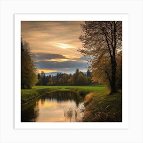 Sunset In The Park Art Print