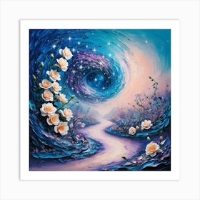 Default A Vibrant Modern Acrylic Painting Of A Celestial Garde 1 Art Print