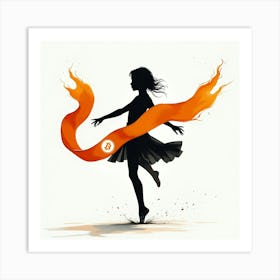 Bitcoin Girl Dancing Art Print