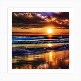 Sunset On The Beach 322 Art Print