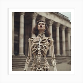 Skeletal Couture Architecture Bone Skeleton Model Art Print