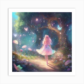 Shabby Chic Dreamy Glowums Pastel Woodland Freckle (2) 2 Art Print
