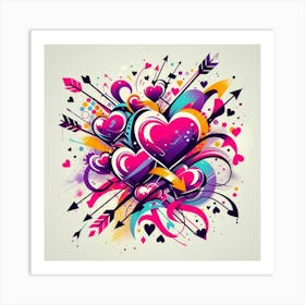 Abstract Hearts 2 Art Print