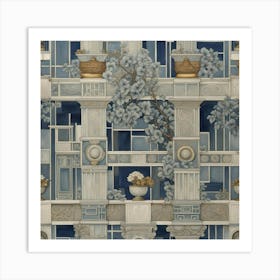 Blue grey staging Art Print