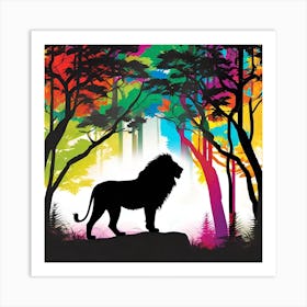 Lion In The Forest 8 Art Print