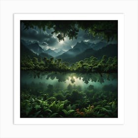 Forest At Night 2 Art Print