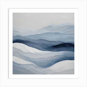 Abstract 'Blue' Sea Waves Art Print
