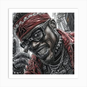 Man Geared Up Urban Style Art Print