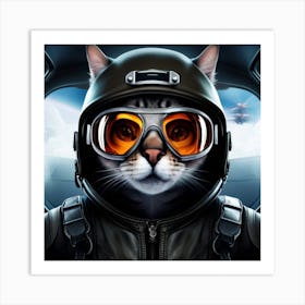 Cat the fighter pilot Art Print