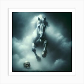 White Stallion Art Print