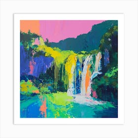 Colourful Abstract Plitvice Lakes National Park Croatia 5 Art Print