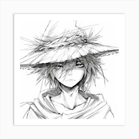 Manga Character with Witch Hat Art Print