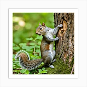 Squirrel In The Woods 64 Art Print