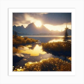 Sunset In The Mountains 33 Art Print