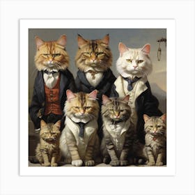 Cat Party Art Print