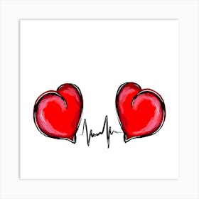 Heartbeat Illustration Art Print