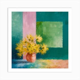 Loopy Landscape with Lemon Lilies Art Print