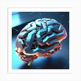 3d Rendering Of A Brain 12 Art Print