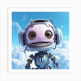 Robot In Space Art Print