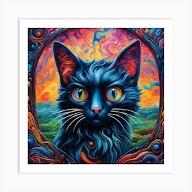 Cat In A Frame 1 Art Print