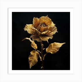 Gold Rose 4 Art Print