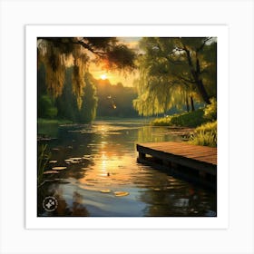 Sunset On The Lake Art Print