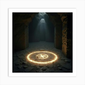 Arcane Circle Glowing On The Ground In A Hidden Chamber 1 Art Print