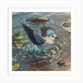 Bird In The Water Art Print