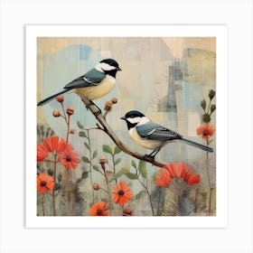 Bird In Nature Carolina Chickadee 3 Art Print