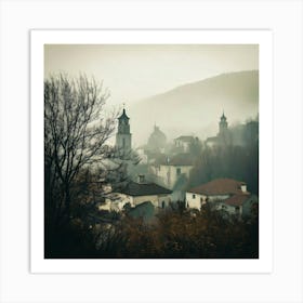 Firefly Fog, Nature, Cities, Villages, Mist, Haze, Atmosphere, Mysterious, Ethereal, Landscape, Urba (3) Art Print