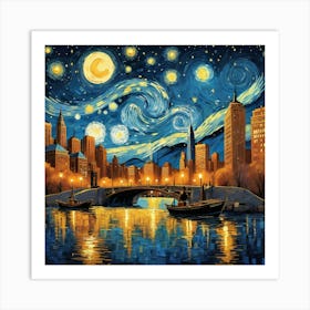 Starry Night nyc new york city Art Print