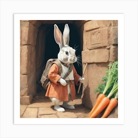 Rabbit In A Cave 1 Art Print