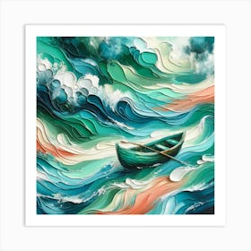 Boat In The Sea Art Print