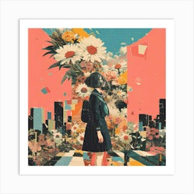 Girl With Flowers 3 Art Print