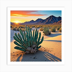 Late Afternoon Desert Cubism Style Art Print