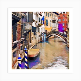 Venice Canal With Bridge Art Print