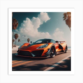 Mclaren 720s Wallpaper orange Art Print