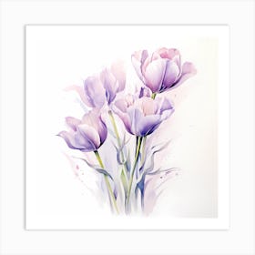 Tulip Serenade: Delicate Strokes Art Print