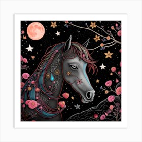 Zodiac Horse Art Print