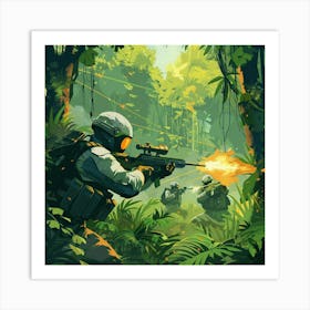 Sniper In The Jungle Art Print