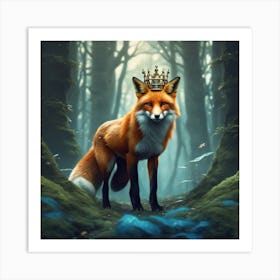 Fox In The Forest 41 Art Print