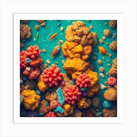 3d Underwater Coral Reef Art Print