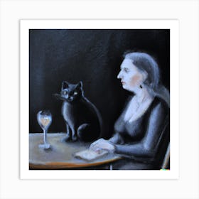 Wine and Cats 2 Art Print