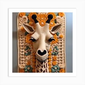 Giraffe Head Bohemian Wall Art 6 Art Print