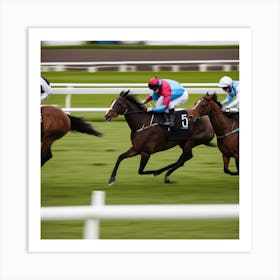 Jockeys Racing Horses 4 Art Print