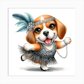 Beagle Dancer 1 Art Print