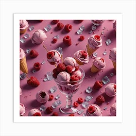 Raspberry Ice Cream 8 Art Print