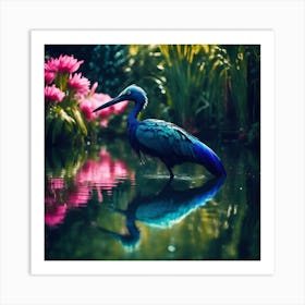 Tropical Blue Bird Art Print