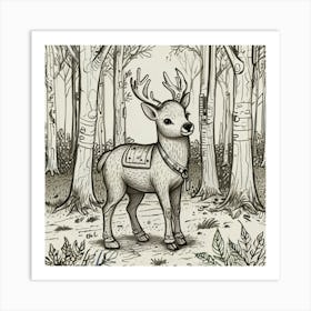 Deer In The Woods 82 Art Print